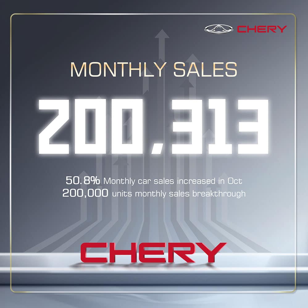 Chery's 200,313 Monthly Sales in October